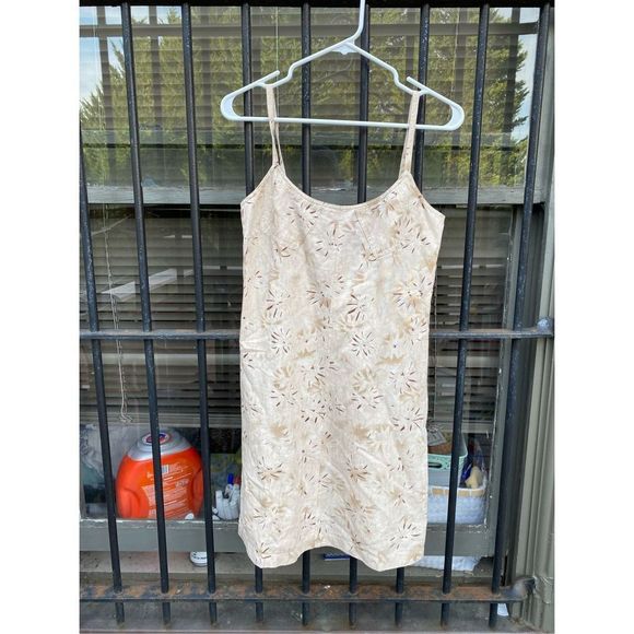 LES COPAINS Tan Flecked Geometric Mini Dress Size US Small - Picture 2 of 13